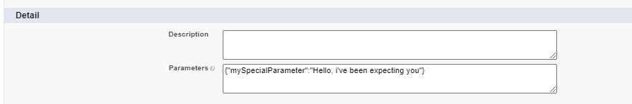 Parameters set on trigger handler record