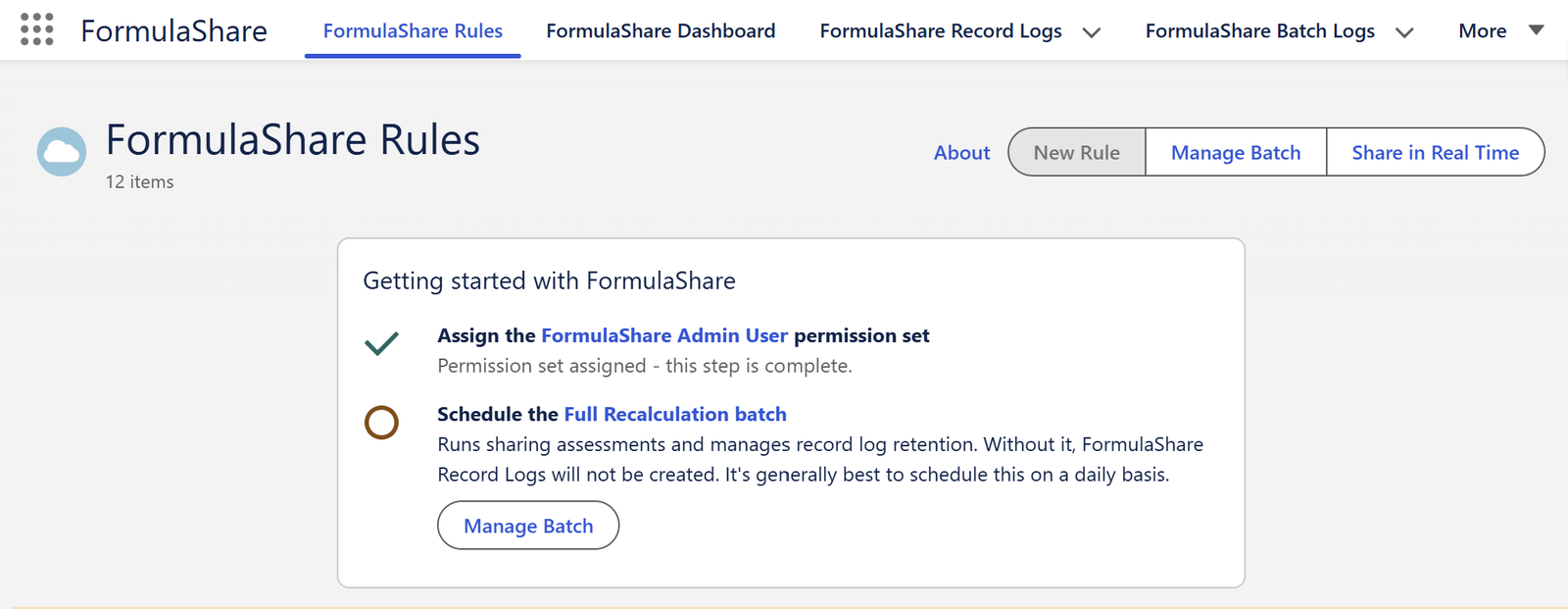 Getting started prompt showing batch step
